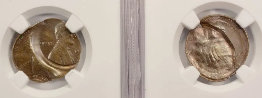 Лабораторный прибор 1970-D 1c Lincoln Cent 2 Coin Mated Pair Multi-Struck NGC MS — фото лота 2
