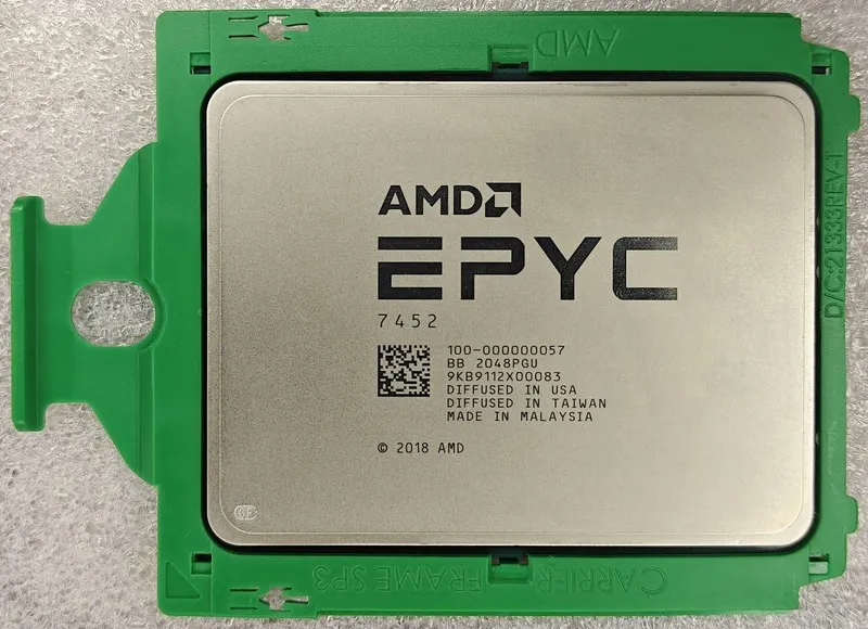 Процессор AMD EPYC 7452 32 cores 64 threads 2.35GHz up to 3.35GHz 155w cpu proce