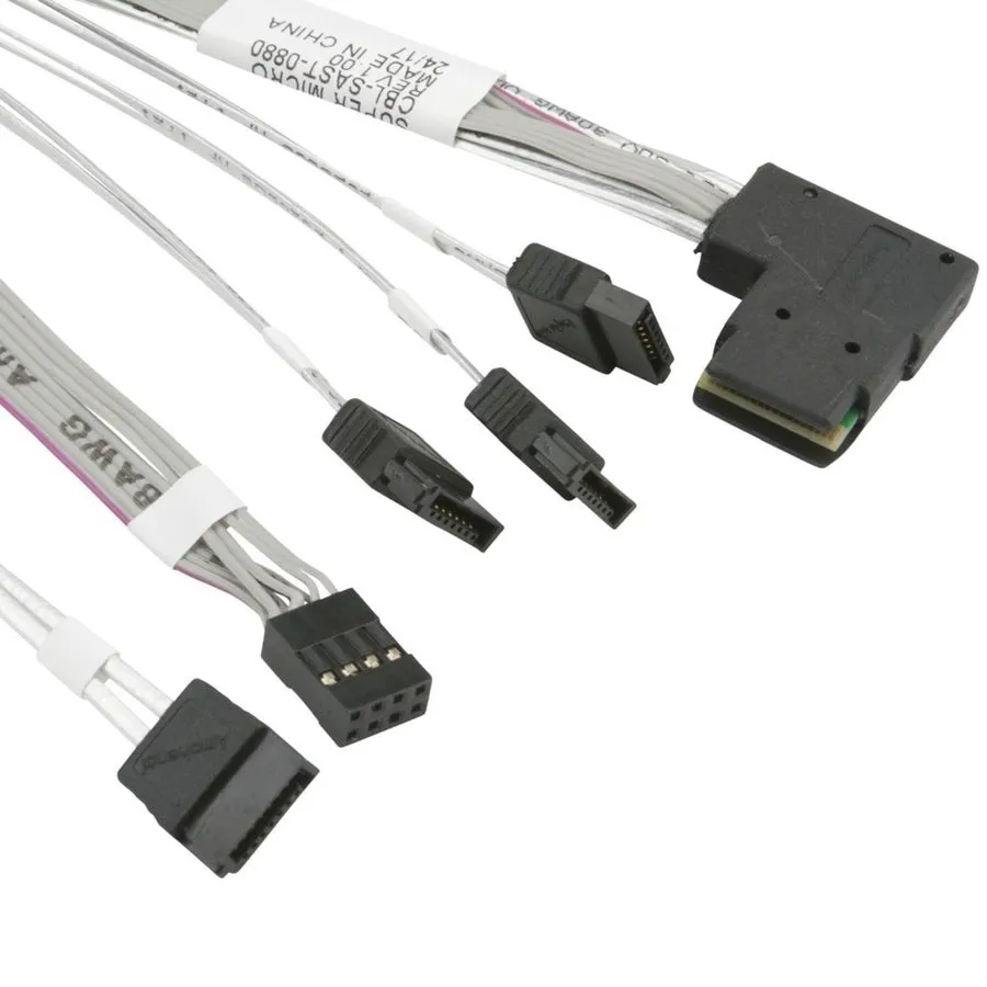 Кабель Supermicro CBL-SAST-0880 miniSAS 12G & 4x SATA Internal Cable 60cm — фото лота 1