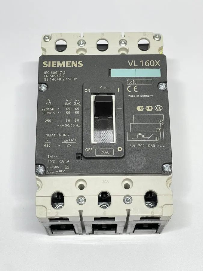 Автоматический выключатель SIEMENS 3VL1702-1DA33-0AA0 Circuit Breaker 20A 3 Pole — фото лота 2