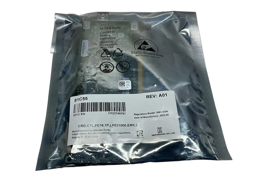 Контроллер Dell 03T3T7 Emulex LPE31000 16Gb Fibre Channel HBA PCIe Single Port