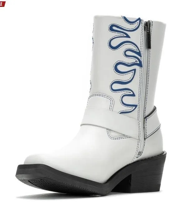 Жгут проводов Harley Womens Size 9 Korsen 8-In White Motorcycle Harness Boots D8 — фото лота 2