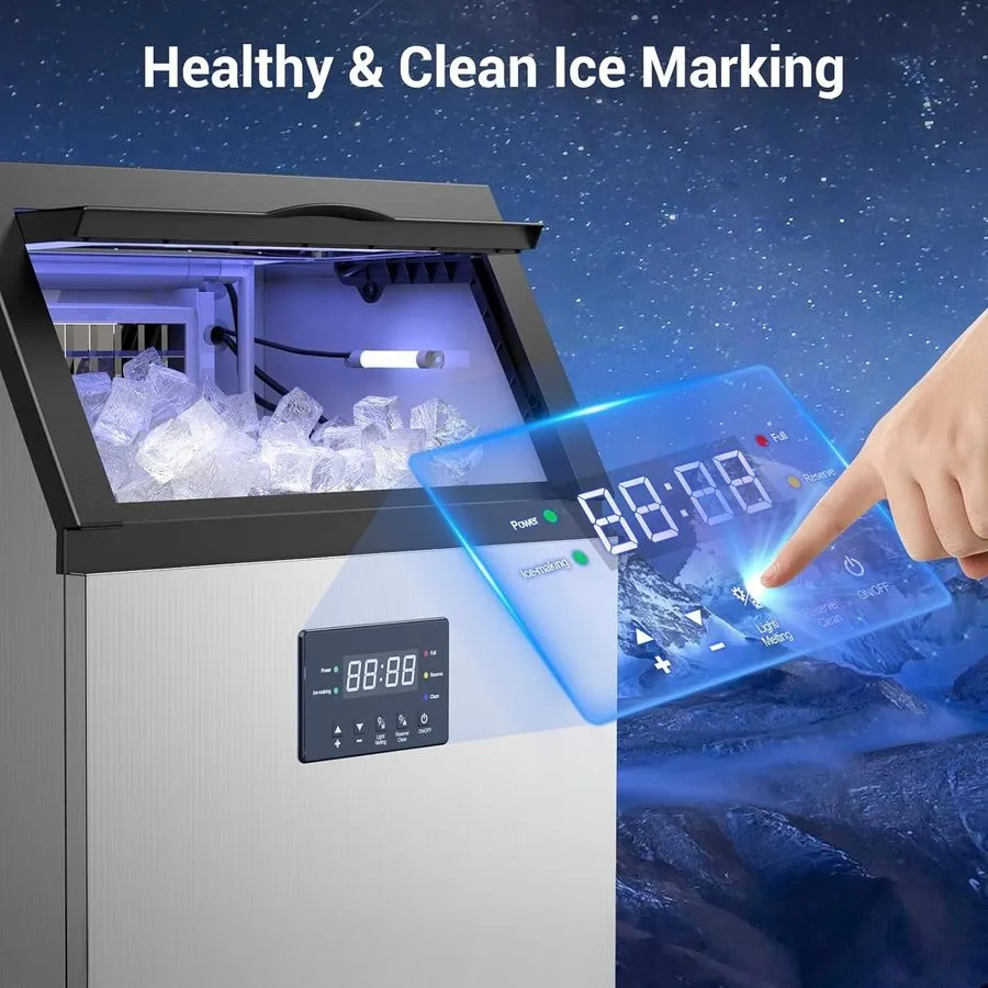 Льдогенератор 160LBS/24H Commercial Ice Maker Machine, 33LBS Bin, LED Panel, Sta — фото лота 2