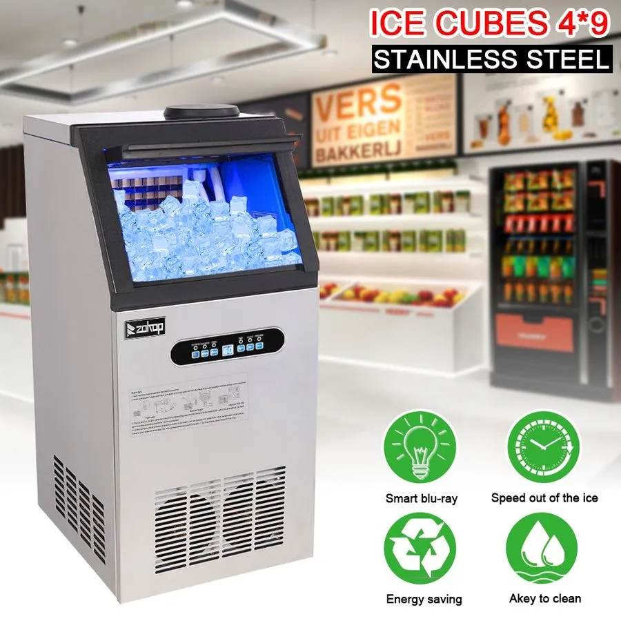 Льдогенератор 110lbs/24h Commercial Built-in Ice Maker Machine Display Ice Cube