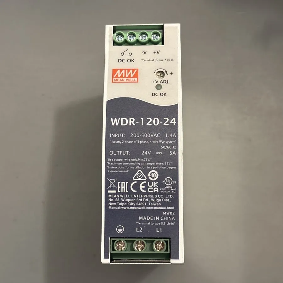 Блок питания MEAN WELL WDR-120-24 120W 24V 5A DIN Rail Power Supply 180-550VAC