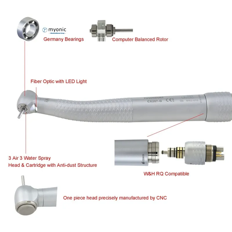 Оптический модуль COXO Dental Fiber Optic Handpiece LED High Speed Turbine CX207
