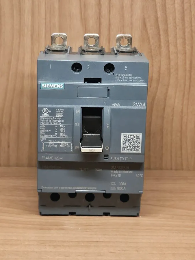 Автоматический выключатель SIEMENS 3VA4110-5ED34-0AA0 CIRCUIT BREAKER 3P 100A 48