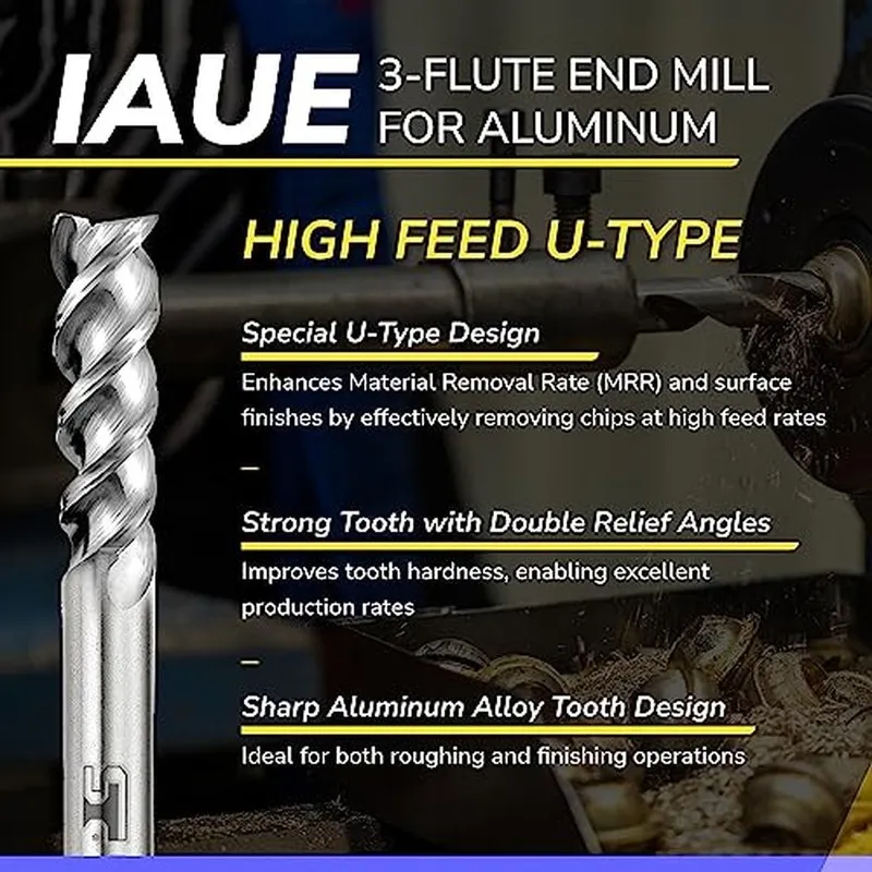 Режущий инструмент SPEED TIGER Carbide Square End Mill 3 Flute IAUE5/16 3 ( 5/16 — фото лота 2