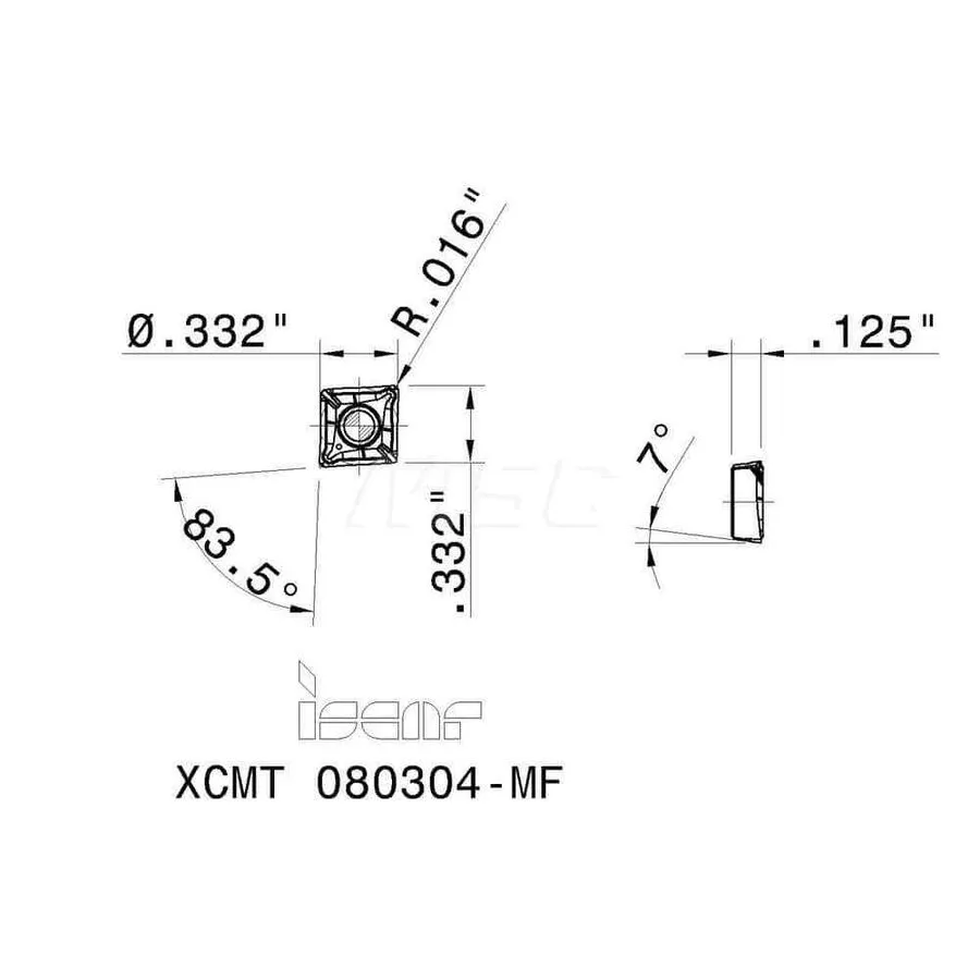 Режущий инструмент Iscar XCMT080304 MF Grade IC908 Carbide Indexable Drill Inser