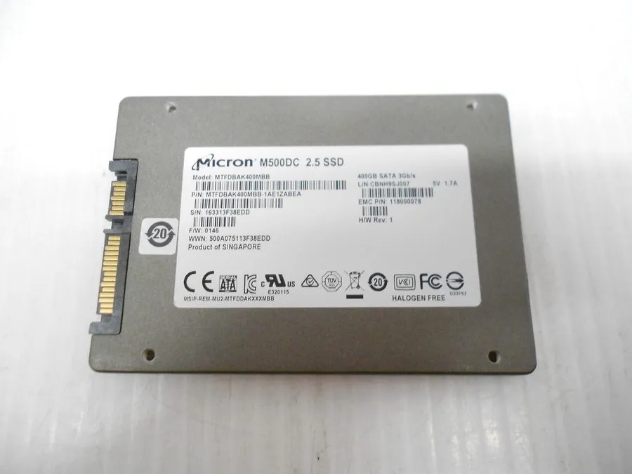 Сервер Micron 400GB SSD SATA 2.5" Laptop Server Desktop PC Hard Drive MTFDBAK400