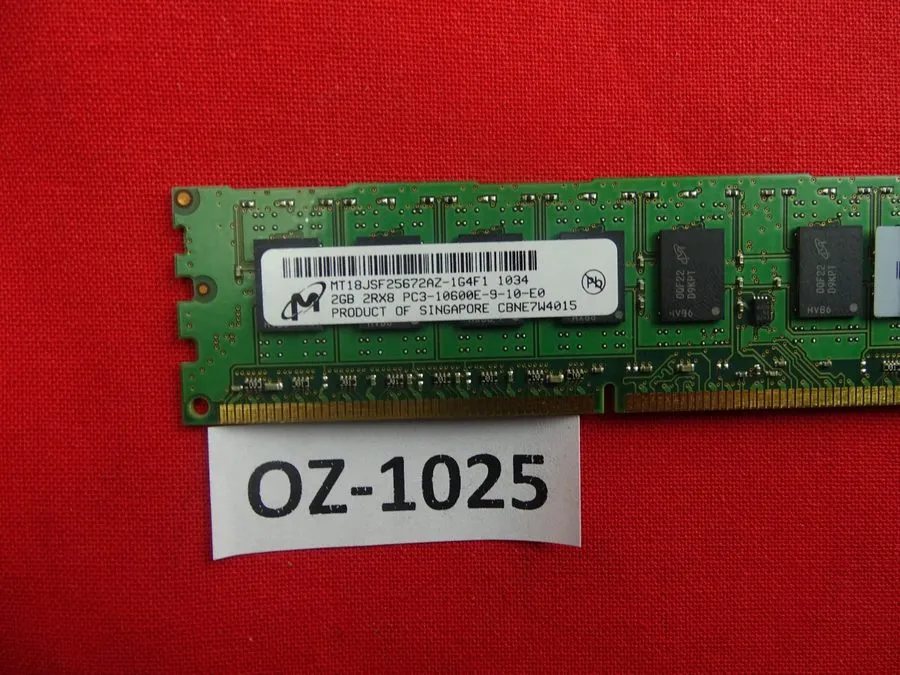 Модуль памяти Micron DDR3 RAM 2GB PC3-10600E ECC 2R MT18JSF25672AZ-1G4F1
