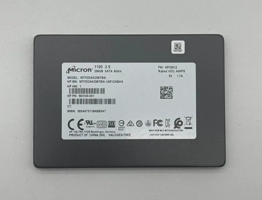 Жёсткий диск HP 795961-001 Micron MTFDDAK256TBN 1100 256GB SATA Disque Dur 2.5 i