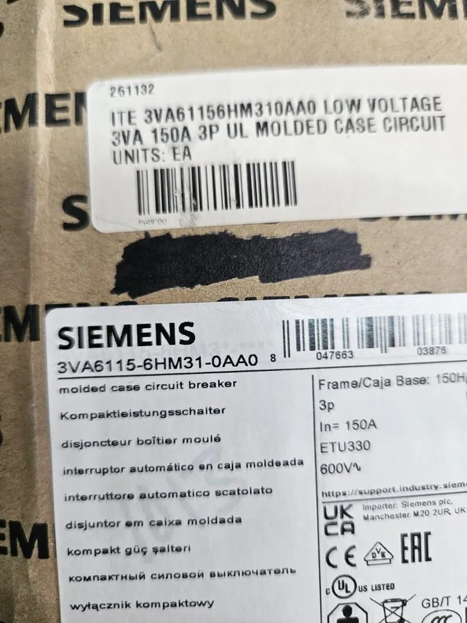 Автоматический выключатель Siemens Sentron™ 3VA6115-0HM31-0AA0 Low Voltage Molde