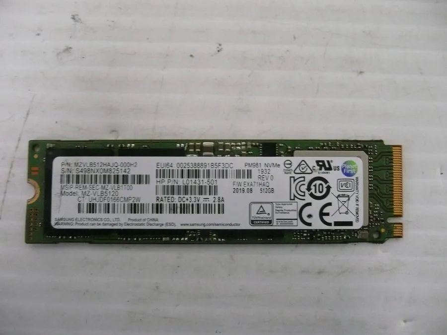 SSD-накопитель 512GB NVMe PCIe M.2 2280 SSD Samsung PM981 94% 97% Health