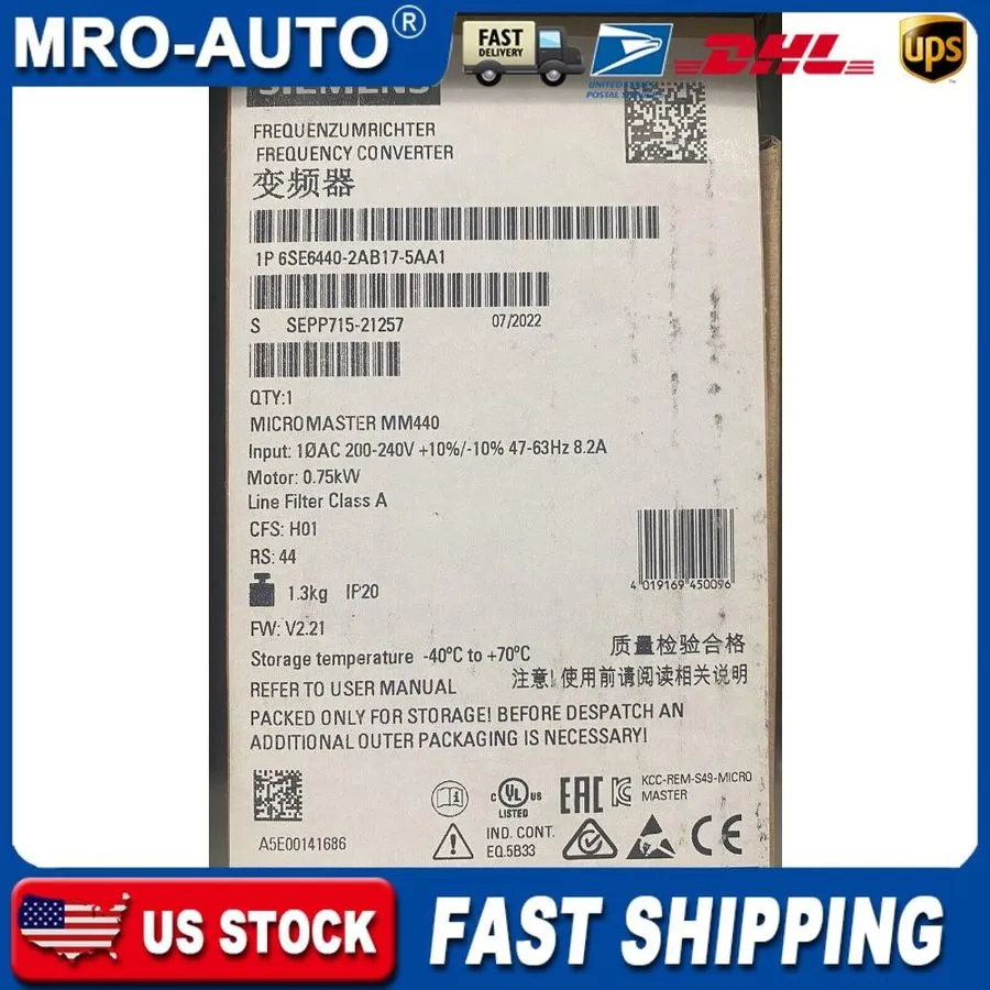 Частотный преобразователь Siemens 6SE6440-2AB17-5AA1 MICROMASTER440 without filt