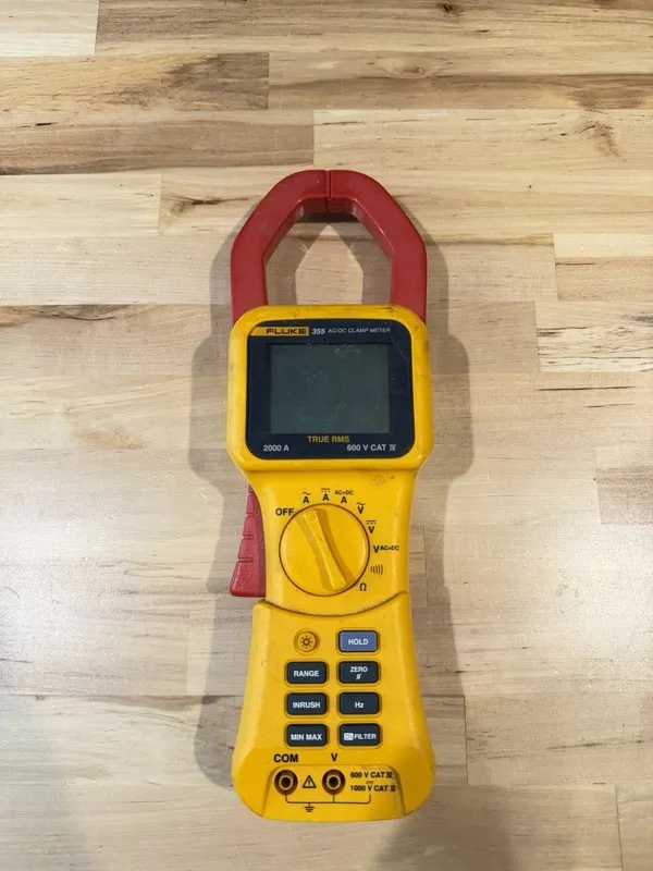 Тестер Fluke 355 AC/DC True RMS High Current Clamp Meter *Missing Knob — фото лота 1
