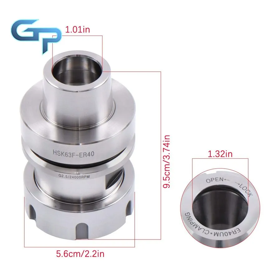 Режущий инструмент HSK63F-ER40 Collet Chucks Balanced G2.5/24000 RPM Wood Tool H