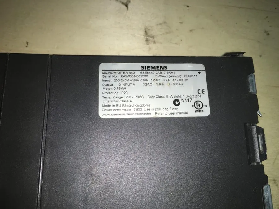 Частотный преобразователь Siemens MicroMaster 440 PROFI BUS, 6SE6440-2AB17-5AA1,