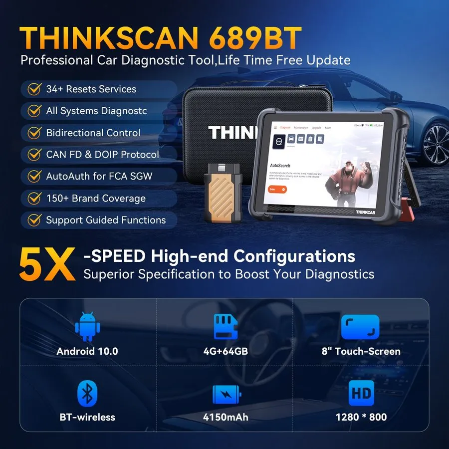 Видеоэндоскоп Thinkscan 689BT Full Systems Car OBD2 TPMS Scanner TES102 ENDOSCOP