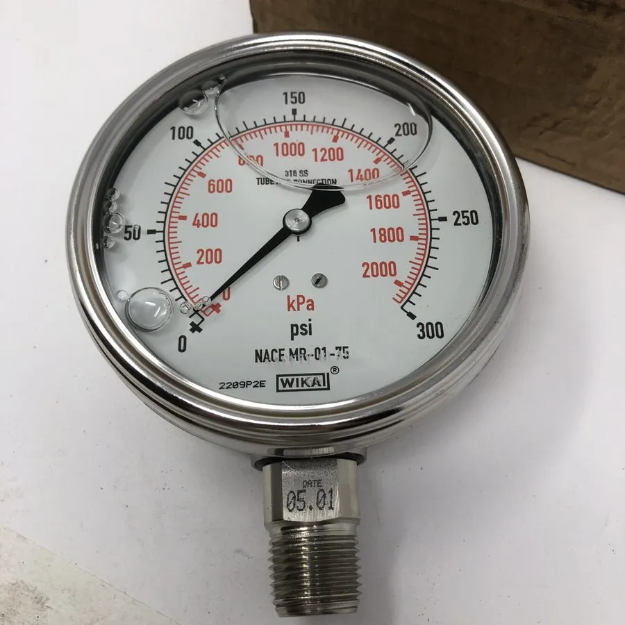 Клапан Wika 233.54 4" Pressure Gauge 300psi kPa 1/2" 0.5" NPT BM NACE MR-01-75