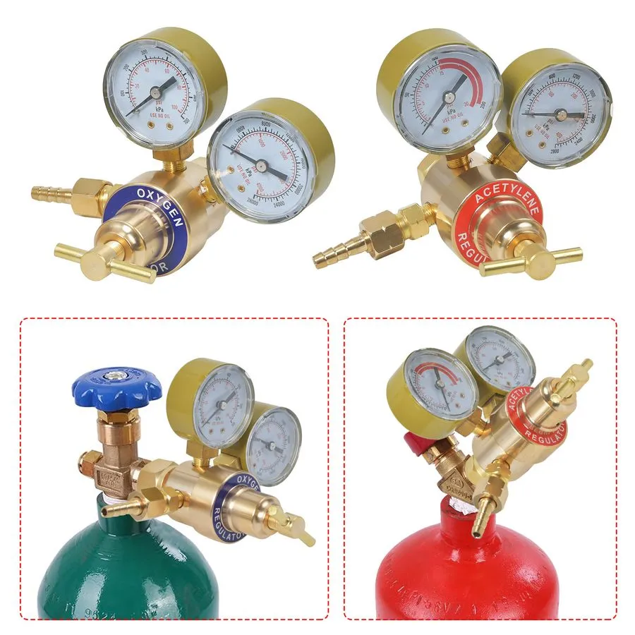 Трубопроводная арматура Oxygen Acetylene Gas Regulator Welding Cutting Torch Dua