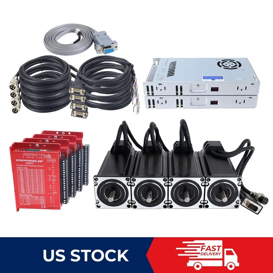 Оборудование ЧПУ 4-Axis Nema23 3Nm Closed Loop Stepper Motor 8mm Shaft & Driver