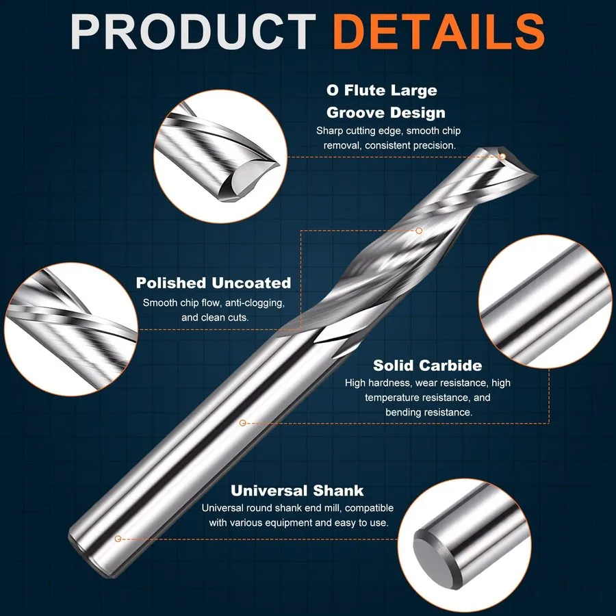 Режущий инструмент Carbide Upcut Spiral Router, 0.24" Shank 6mmx17mm 1 Flute End — фото лота 2