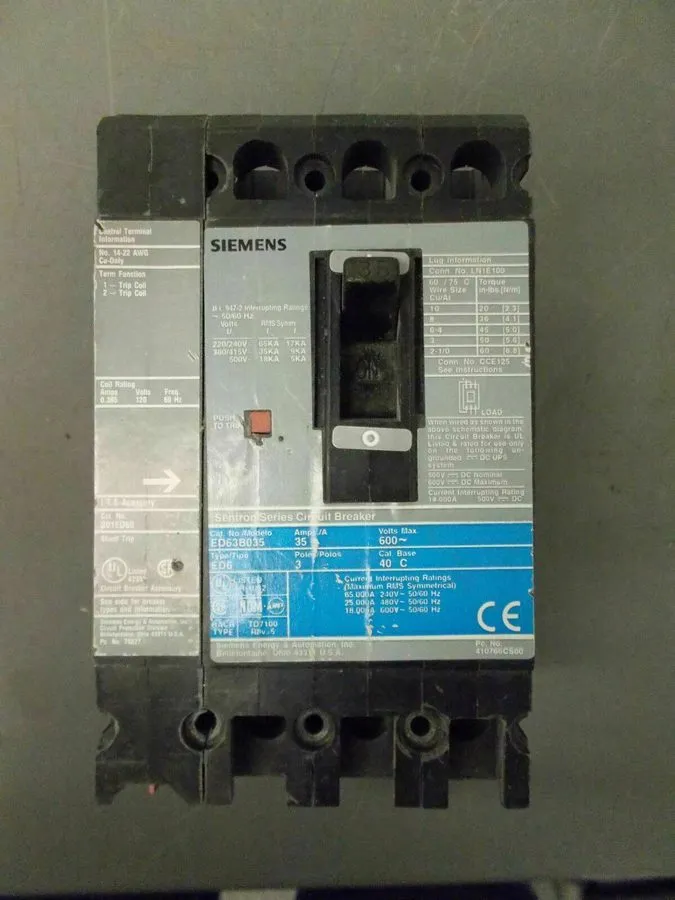 Автоматический выключатель Siemens ED63B035 35A Sentron Circuit Breaker Type ED6