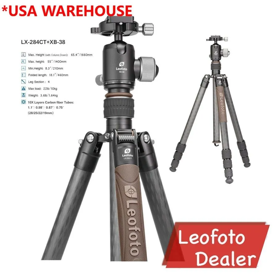 Оборудование видеонаблюдения Leofoto LX-284CT + XB-38 Reversible Travel Tripod w