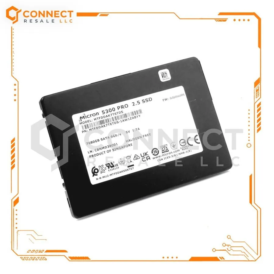 SSD-накопитель MICRON MTFDDAK7T6TDS 7.68TB 2.5" SATA SSD 4,317 Hours, 98.6% Heal