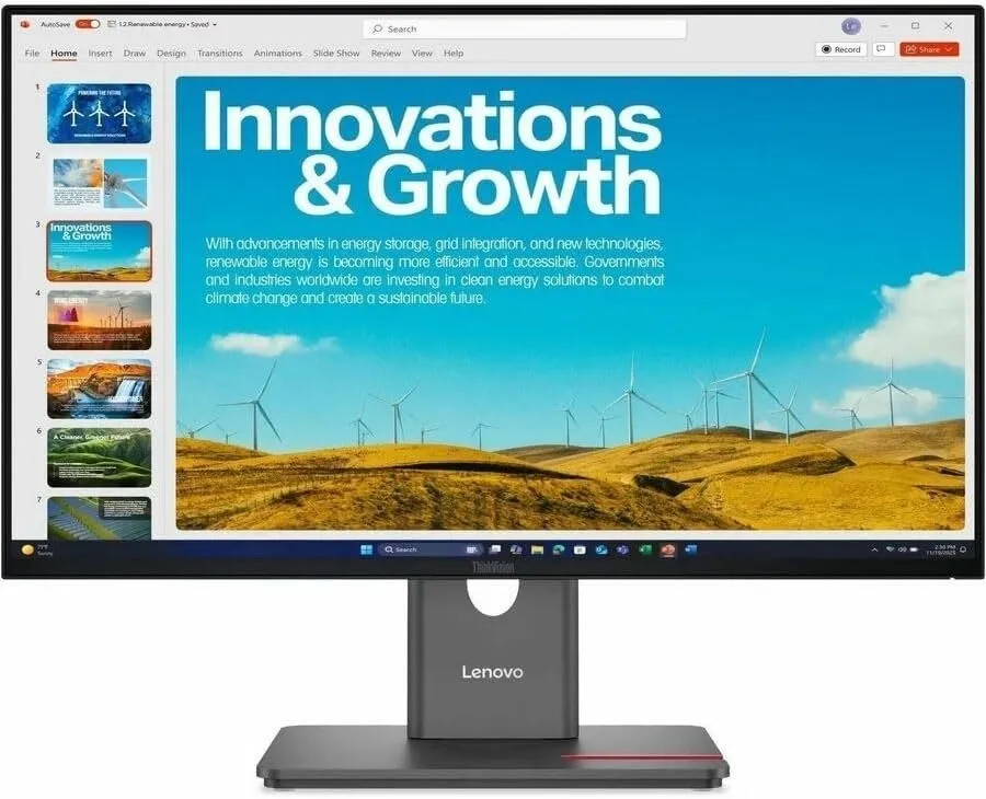 Монитор Lenovo ThinkVision P24QD-40 24 Class WQHD LED Monitor 16:9 Eclipse Black — фото лота 1