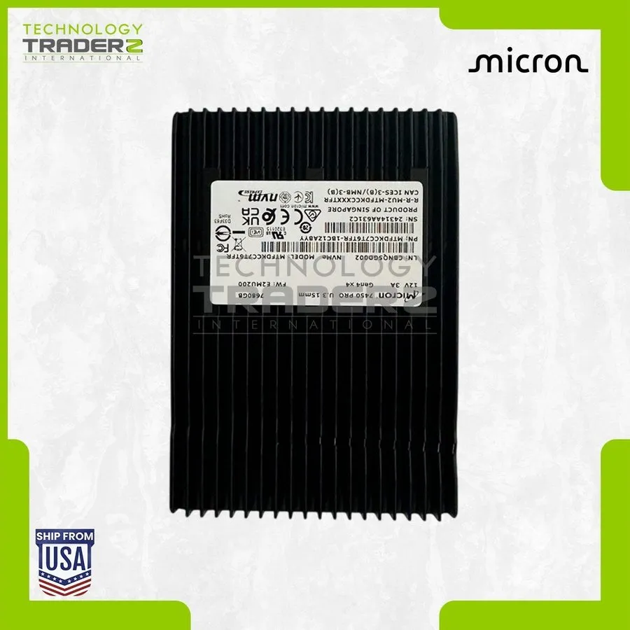 SSD-накопитель Micron 7450 PRO 7.68TB SSD U.3 15mm PCIe Gen4 x4 NVMe MTFDKCC7T6T