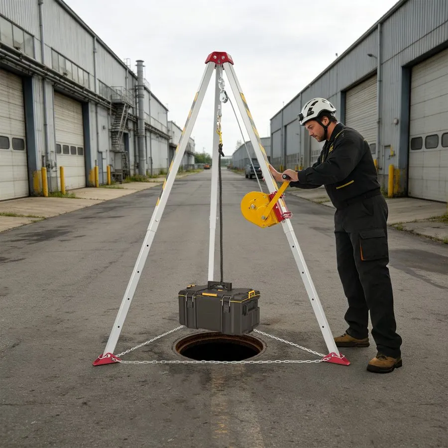 Оборудование видеонаблюдения 180kg/397lbs Heavy Duty Rescue Tripod Kit Confined  — фото лота 2