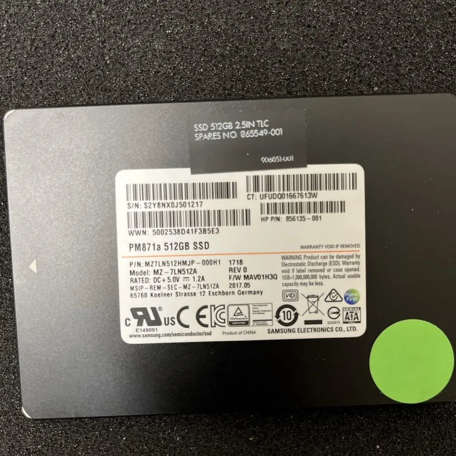 Samsung PM871a 512GB SSD/ Samsung 850 Pro SSD Grade B