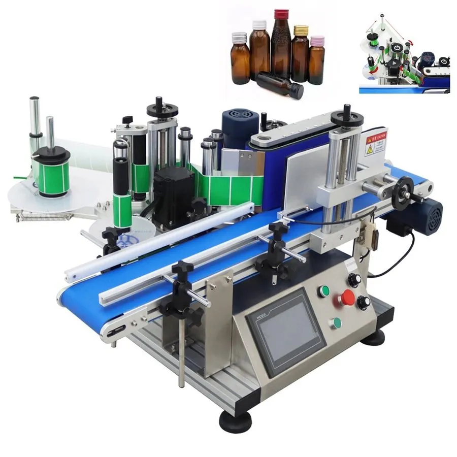 Конвейер 1.57-3.9in Automatic Round Bottle Labeling Machine w/ Conveyor Label Ap