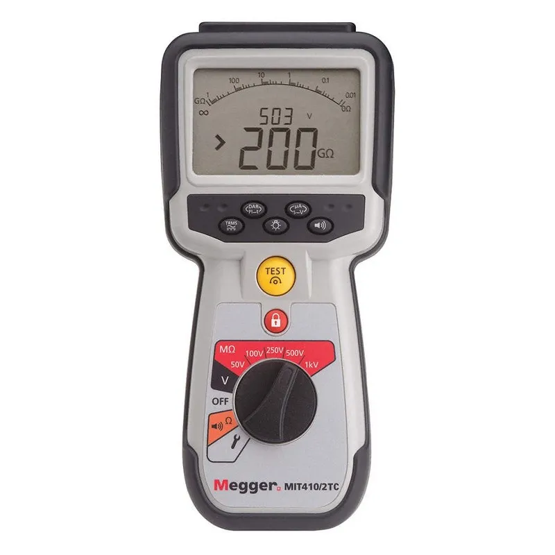 Тестер MEGGER MIT410/2 Megohmmeter, 50 to 1000V DC, Backlit LCD 49AG73
