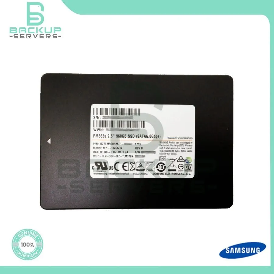 SSD-накопитель MZ7LM960HMJP-000MV Samsung PM863a 960GB TLC SATA 6Gbps 2.5” SSD M