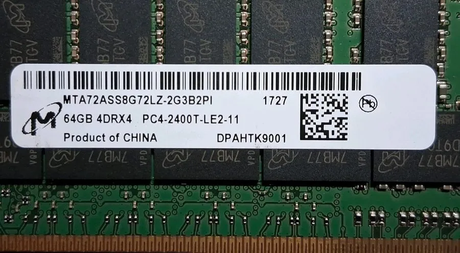 Модуль памяти 64GB Micron DDR4-2400T ECC LRDIMM HP 819413-001 4DRx4 — фото лота 1