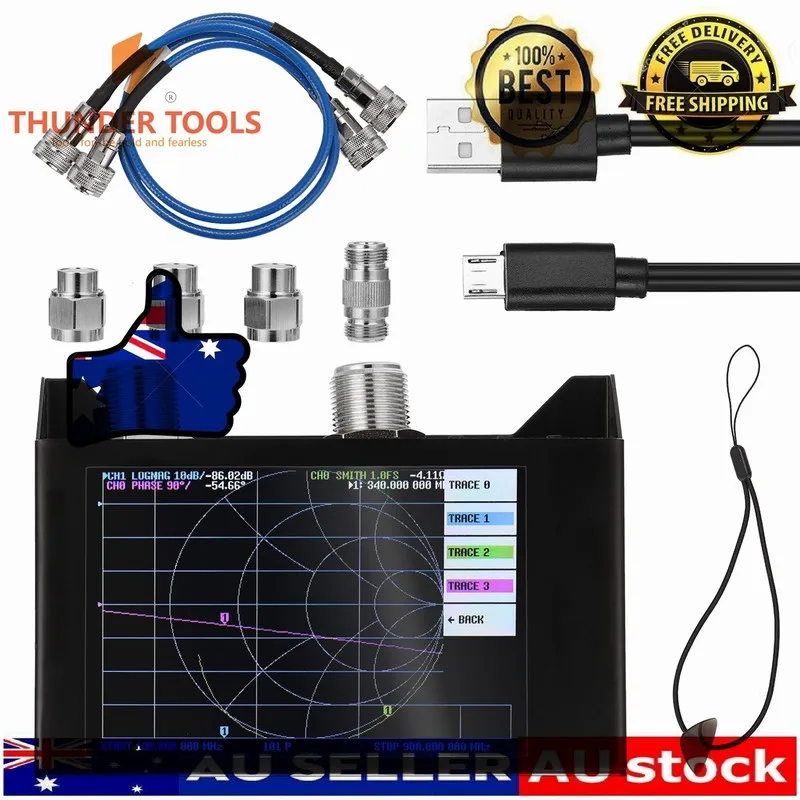 Анализатор цепей 4 Inch SAA-2N NanoVNA V2 3GHz 2.2 Network Analyzer HF VHF UHF A