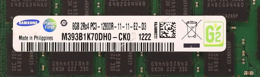 Модуль памяти Samsung M393B1K70DH0-CK0(/YK0) DDR3 1333MHz PC3-12800R 2Rx4 RDIMM 
