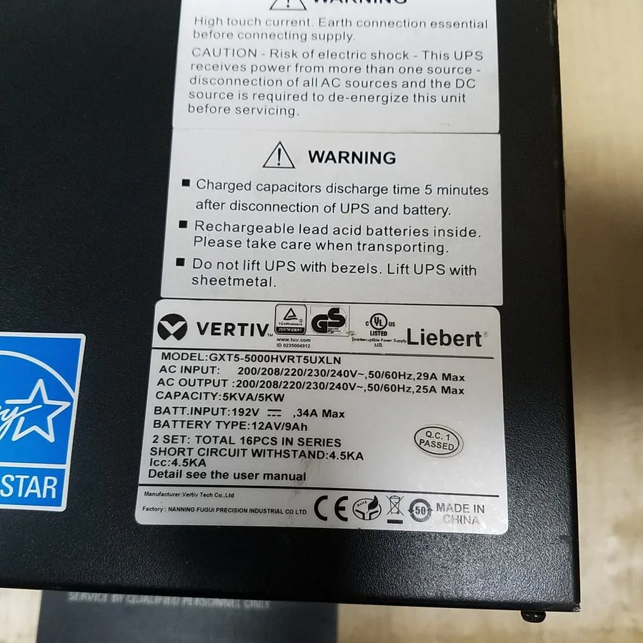 ИБП Liebert GXT5-5000HVRT5UXLN, Vertiv UPS System