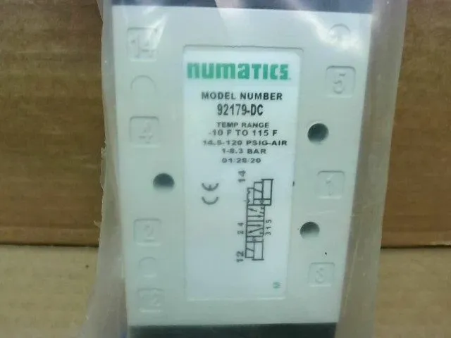 Электромагнитный клапан NUMATICS 92179-DC Pneumatic Solenoid Valve, 14.5-120psig — фото лота 1
