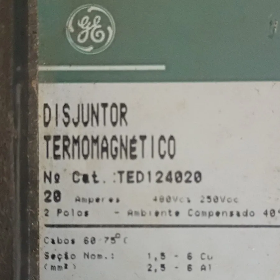Автоматический выключатель GE TED124020 20A 2-Pole 480V AC E-Frame Circuit Break — фото лота 2