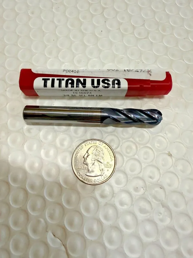 Режущий инструмент Titan USA Carbide Endmill 3/8 SF 4FL BN EM 1-1/8 LOC 3 OAL TC — фото лота 2