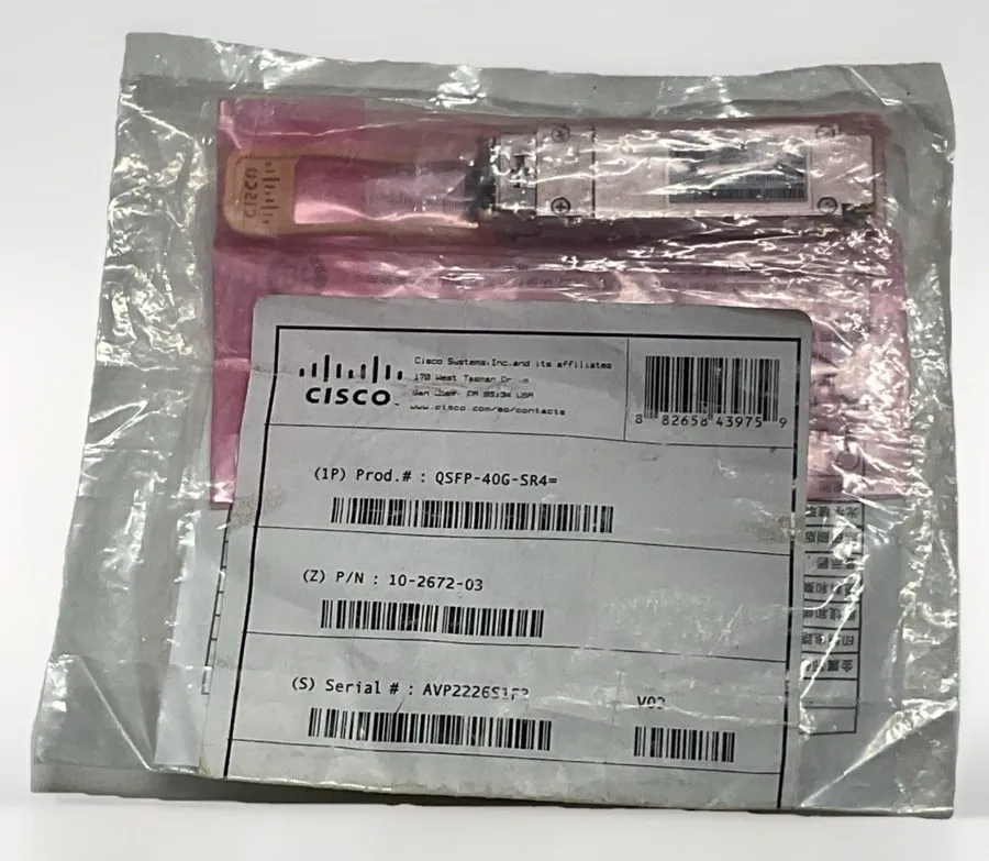 Трансивер Genuine OEM Cisco QSFP-40G-SR4 QSFP+ 40GBase Transceiver Hologram