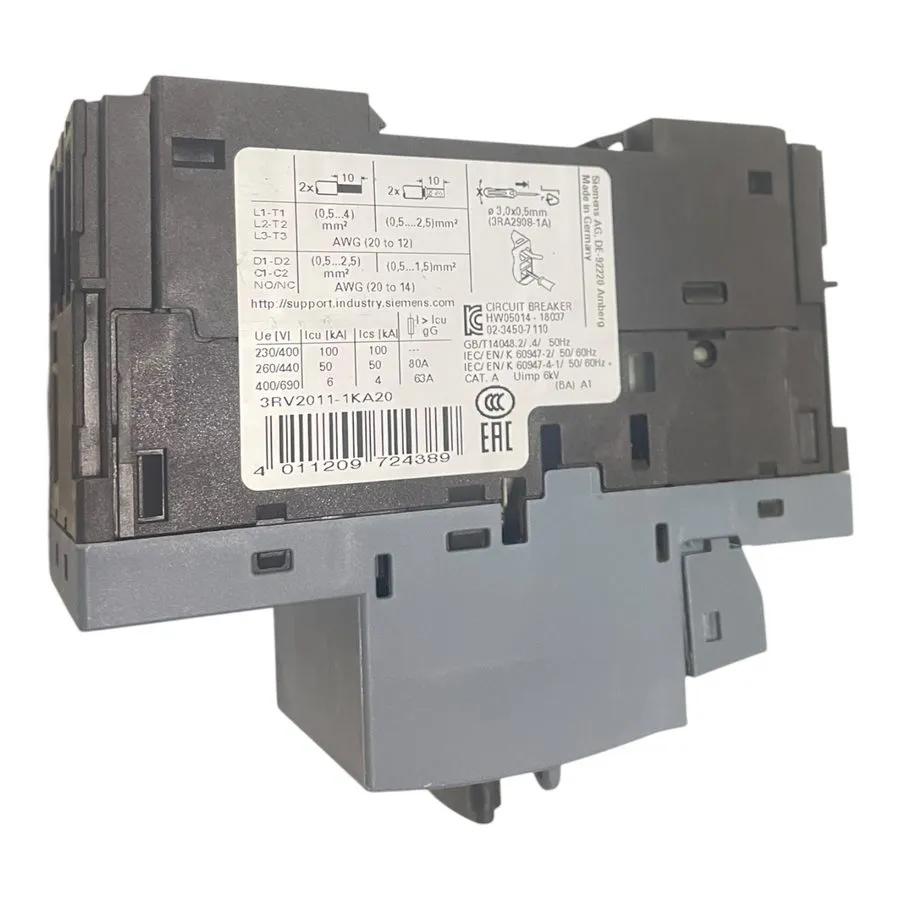 Автоматический выключатель Motor protection circuit breaker 3RV2011-1KA20 Siemen — фото лота 1