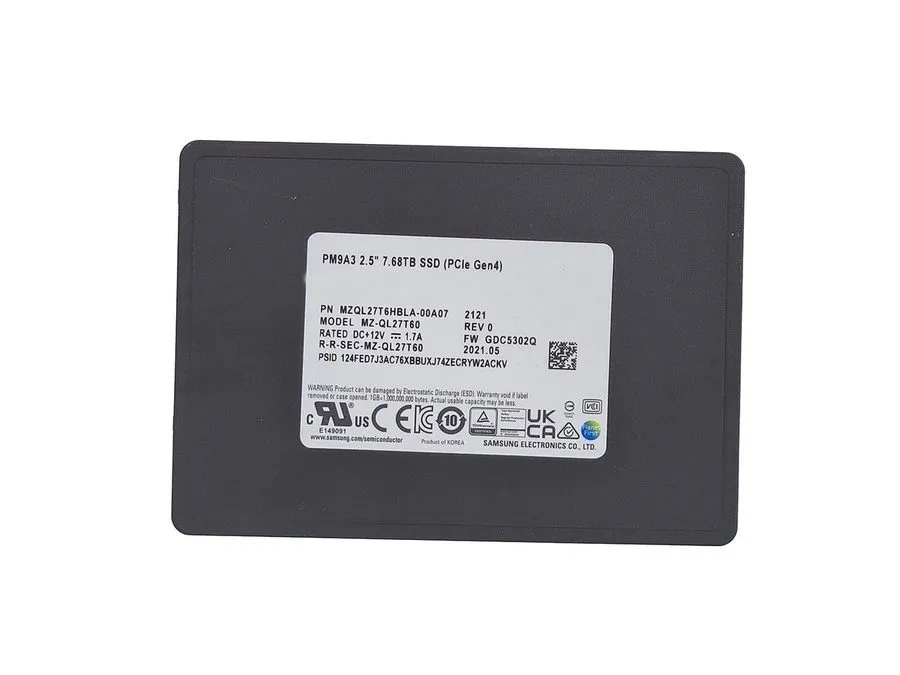 SSD-накопитель MZ-QL27T60 Samsung PM9A3 7.68TB PCIe Gen4 NVMe U.2 2.5'' SSD MZQL — фото лота 1