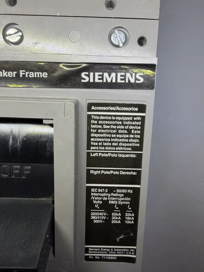 Автоматический выключатель Siemens FD3F250 Sentron Series Circuit Breaker 150 Am — фото лота 3