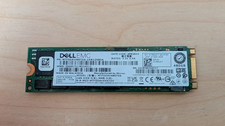 SSD-накопитель HP Micron MTFDDAV480TDS 5300 Pro 480GB M.2 2280 6G/s SATA Solid S