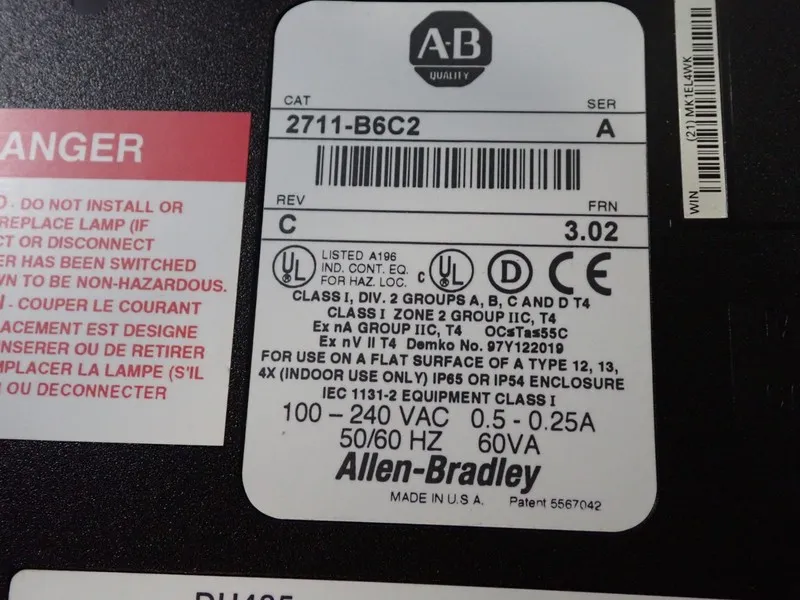 Панель оператора Allen Bradley PanelView 600 2711-B6C2 SER B Operator Interface 